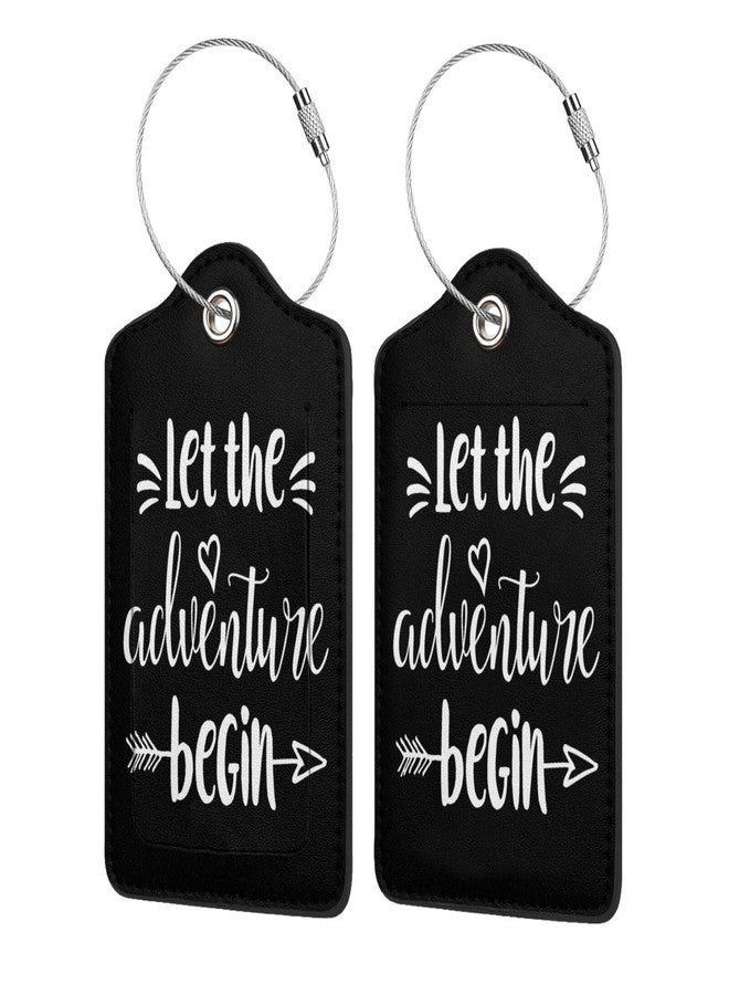 Vridoyt 2 Pcs Let The Adventure Begin Luggage Tag for Suitcases, Adventure Awaits Party Decorations, Cruise Ship Essential Travel Gift for Couples Bride Groom Men Women, Funny Christmas Birthday Gifts - Image 2